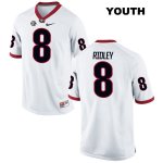 Youth Georgia Bulldogs NCAA #8 Riley Ridley Nike Stitched White Authentic College Football Jersey GNA1054IL